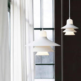 Ikono Style Aluminum Pendant Light with Glass Diffuser and Dual Shade Design for Modern Interior Decor