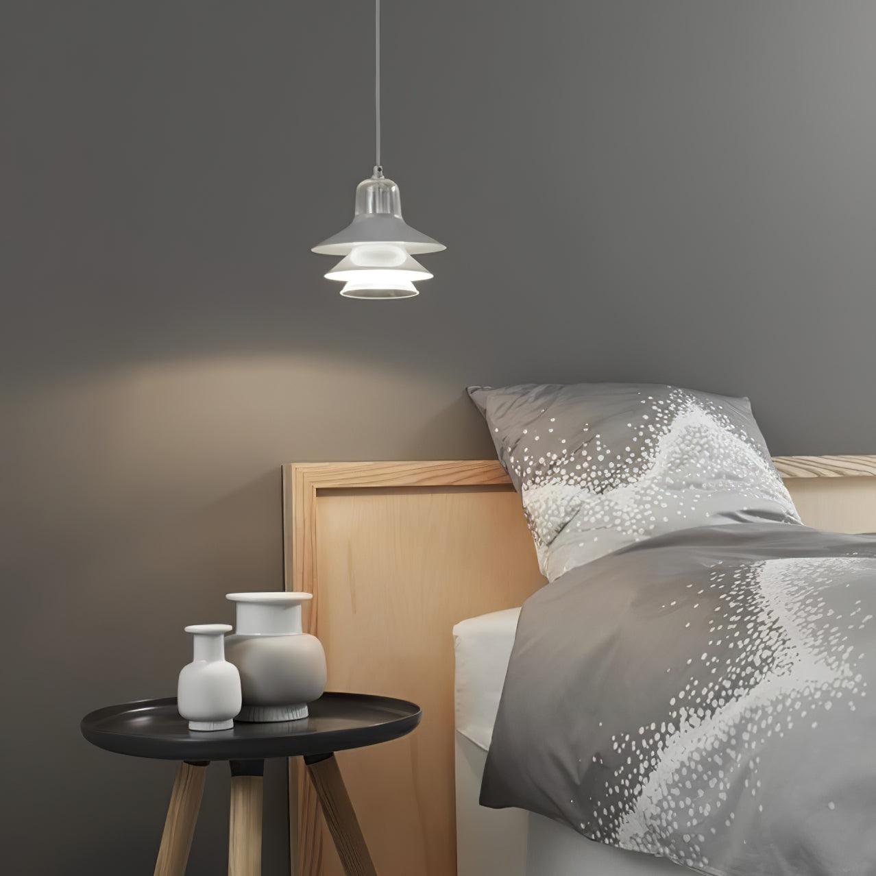 Ikono Style Aluminum Pendant Light with Glass Diffuser and Dual Shade Design for Modern Interior Decor