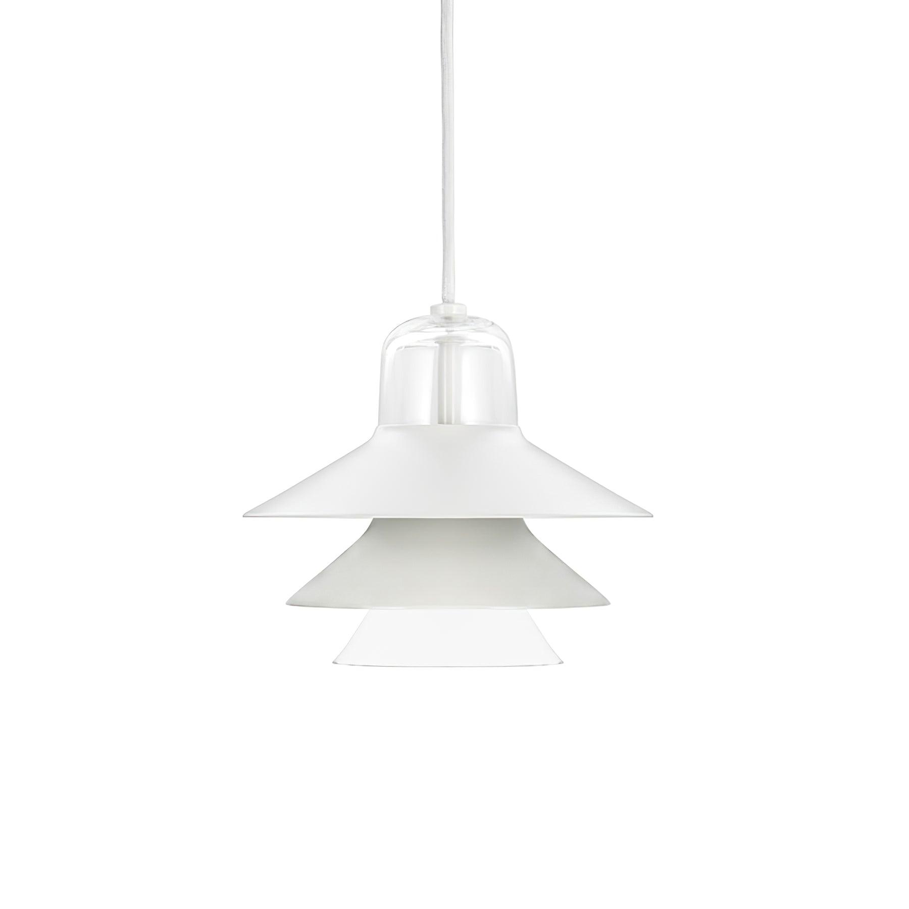 Ikono Style Aluminum Pendant Light with Glass Diffuser and Dual Shade Design for Modern Interior Decor