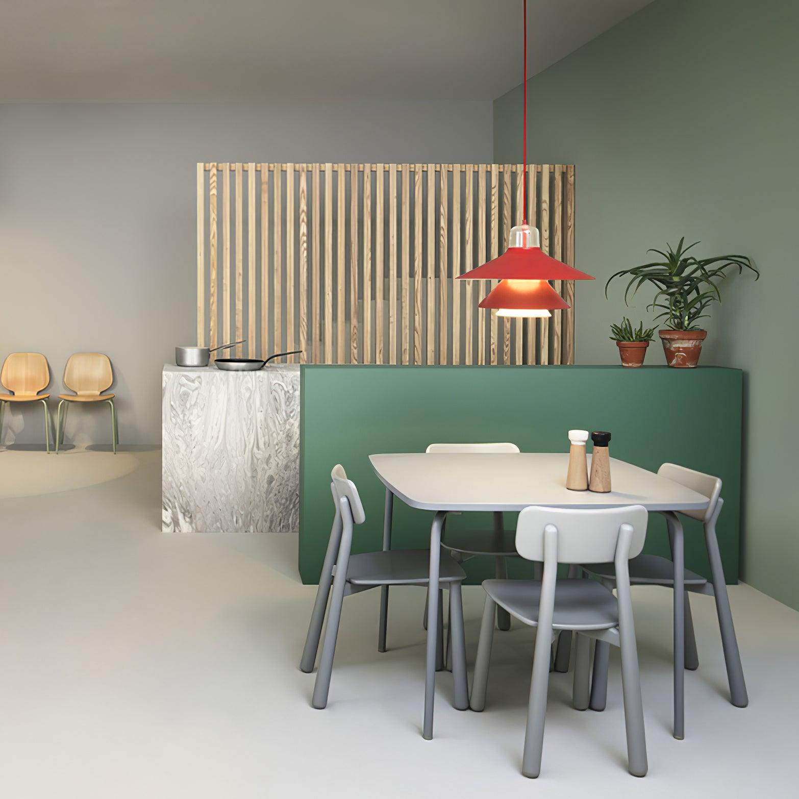 Ikono Style Aluminum Pendant Light with Glass Diffuser and Dual Shade Design for Modern Interior Decor