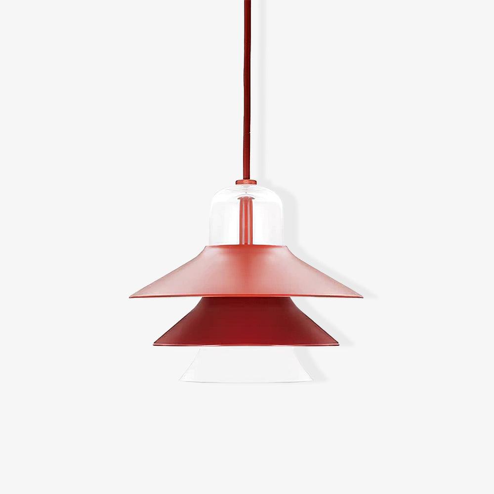 Ikono Style Aluminum Pendant Light with Glass Diffuser and Dual Shade Design for Modern Interior Decor