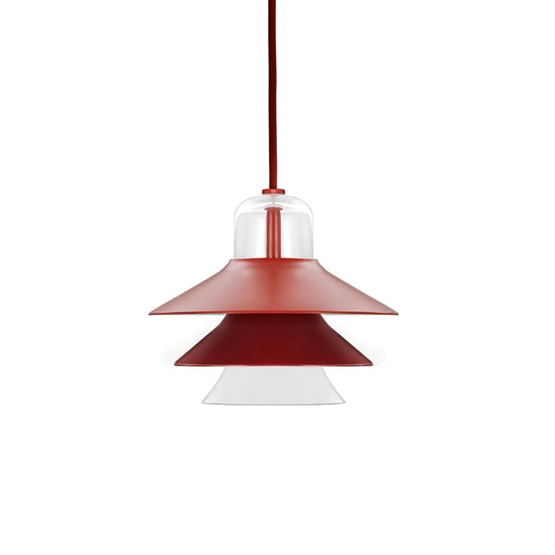 Ikono Style Aluminum Pendant Light with Glass Diffuser and Dual Shade Design for Modern Interior Decor