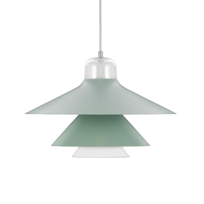 Ikono Style Aluminum Pendant Light with Glass Diffuser and Dual Shade Design for Modern Interior Decor