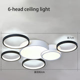 Modern Geometric Multiple Ring LED Flush Mount Ceiling Light Nordic Circle Chandelier for Living Room