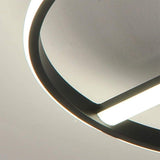 Modern Circle LED Flush Mount Ceiling Light Contemporary Metal 18 Inch Low Profile Fixture