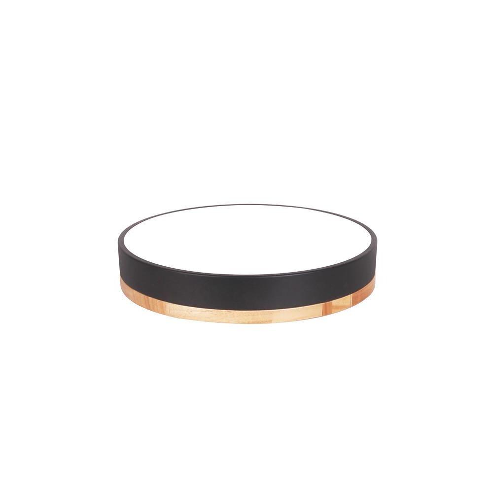 Ultra Thin Round LED Flush Mount Ceiling Light with Bamboo Style Finish for Kids Bedroom Playroom