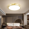 Modern Gold Dimmable LED Round Flush Mount Ceiling Light for Bedroom and Hallway