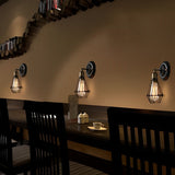 Industrial Adjustable Iron Wall Sconce Retro Black and Copper Finish Interior Light Fixture