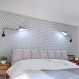 Industrial Adjustable Swing Arm Wall Sconce Metal Iron Long Arm Wall Lamp for Living Room and Bedroom