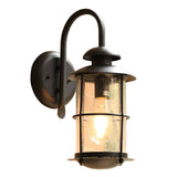 Industrial Black Iron and Glass Waterproof Outdoor Wall Sconce Exterior LED Lighting for Patio and Garden