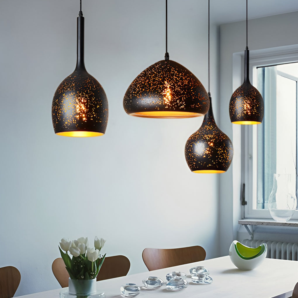 Industrial Black Iron Pendant Light Retro E27 Ceiling Hanging Lamp for Living Room Dining Office