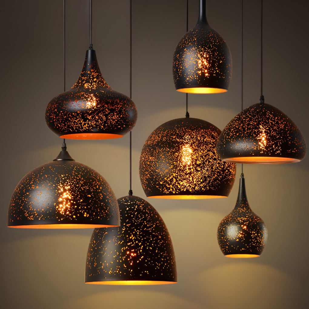 Industrial Black Iron Pendant Light Retro E27 Ceiling Hanging Lamp for Living Room Dining Office
