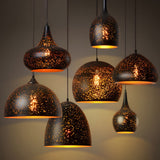Industrial Black Iron Pendant Light Retro E27 Ceiling Hanging Lamp for Living Room Dining Office