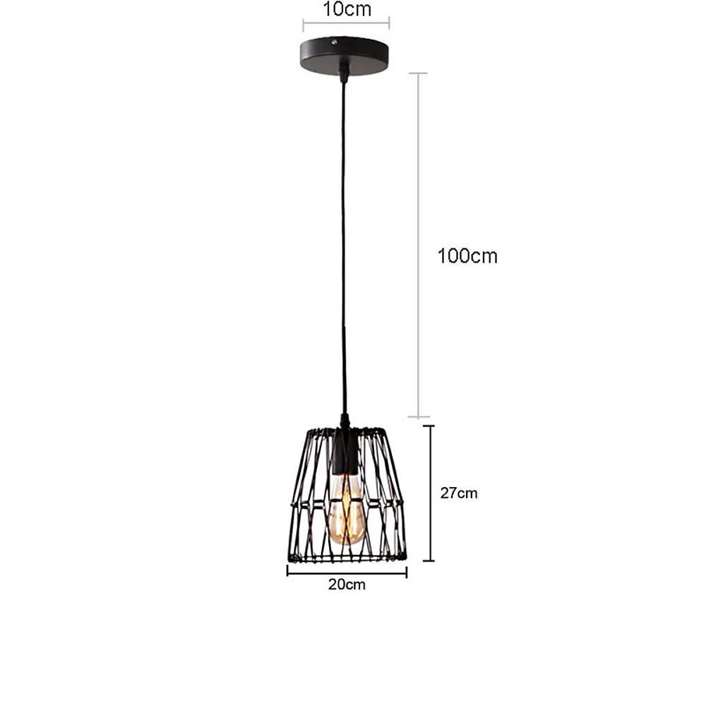 Industrial Black Wire Lantern Pendant Light for Kitchen Island Farmhouse Metal Cage Hanging Fixture