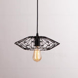 Industrial Black Wire Lantern Pendant Light for Kitchen Island Farmhouse Metal Cage Hanging Fixture