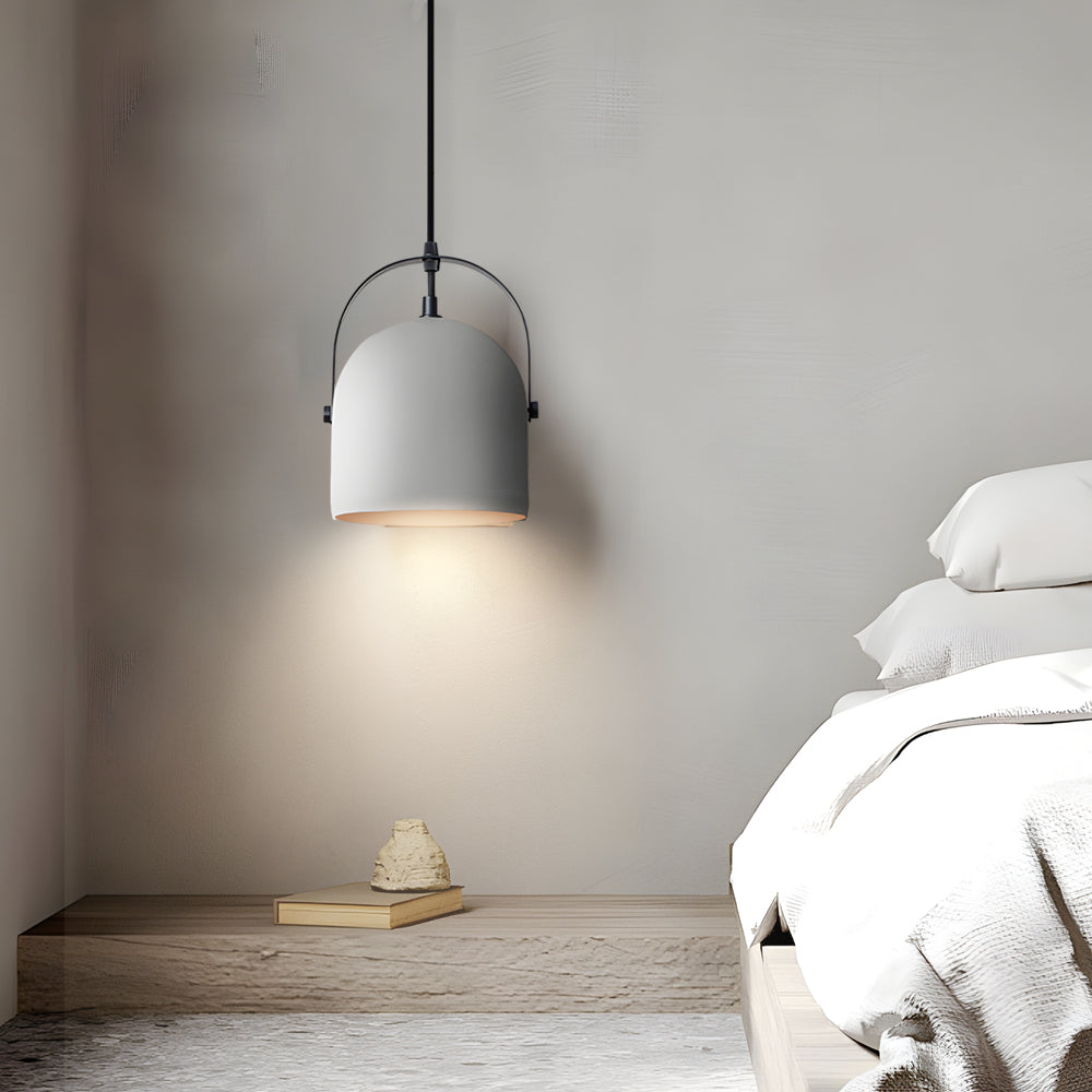 Industrial Cement Cylinder Pendant Light 1 Light Concrete Hanging Lamp for Modern Dining Room Bar