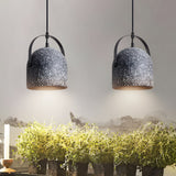 Industrial Cement Cylinder Pendant Light 1 Light Concrete Hanging Lamp for Modern Dining Room Bar