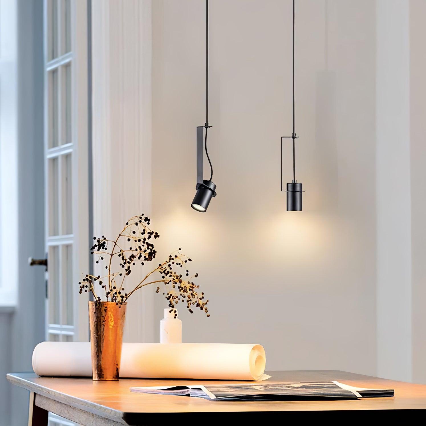 Industrial Cylindrical Metal Pendant Light Modern Minimalist Indoor Suspension Hanging Lamp