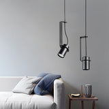 Industrial Cylindrical Metal Pendant Light Modern Minimalist Indoor Suspension Hanging Lamp