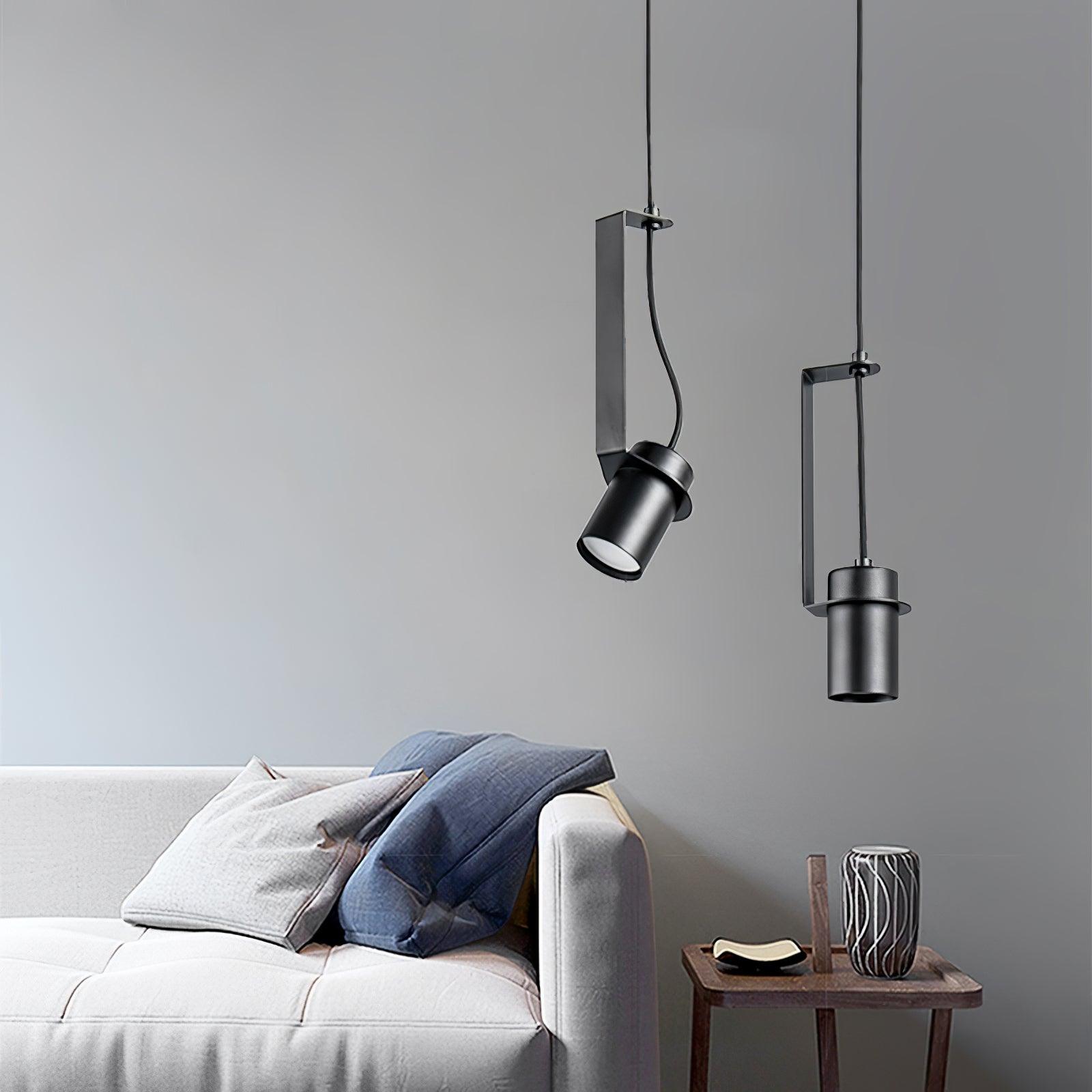 Industrial Cylindrical Metal Pendant Light Modern Minimalist Indoor Suspension Hanging Lamp