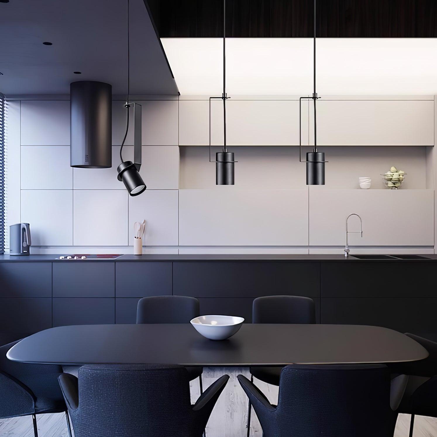 Industrial Cylindrical Metal Pendant Light Modern Minimalist Indoor Suspension Hanging Lamp