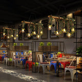 Industrial Farmhouse Wooden Beam Chandelier with Hemp Rope for Island Dining Room