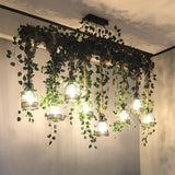 Industrial Farmhouse Wooden Beam Chandelier with Hemp Rope for Island Dining Room