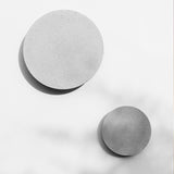 Industrial Gray Concrete Round Outdoor LED Wall Light Flush Mount Garden Accent Sconce
