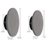 Industrial Gray Concrete Round Outdoor LED Wall Light Flush Mount Garden Accent Sconce