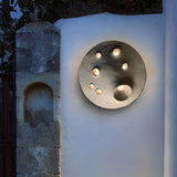 Industrial Gray Stone Lunar Crater LED Outdoor Wall Lamp Waterproof Circular Exterior Sconce for Garden Villa