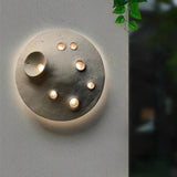 Industrial Gray Stone Lunar Crater LED Outdoor Wall Lamp Waterproof Circular Exterior Sconce for Garden Villa