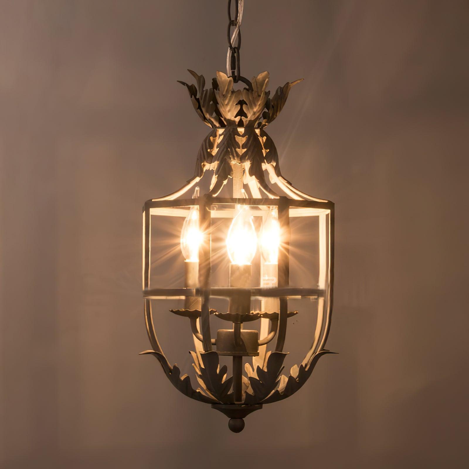 Industrial Grey Metal Cage Pendant Light Vintage Candelabrum Chandelier for Entryway and Living Room