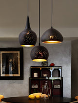 Industrial Hollow Metal Pendant Lamp Vintage Gold Inner Cage Ceiling Hanging Light Fixture
