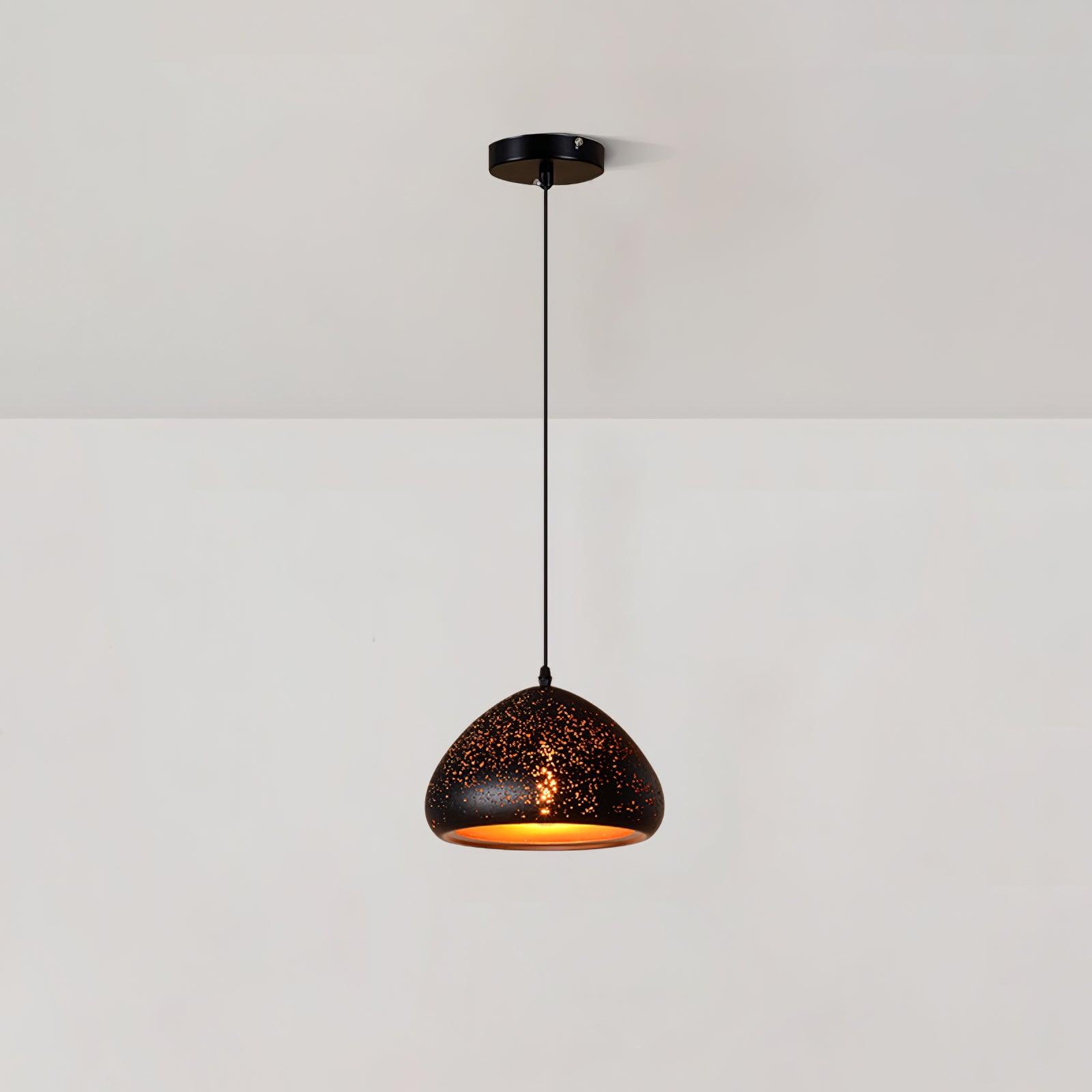 Industrial Hollow Metal Pendant Lamp Vintage Gold Inner Cage Ceiling Hanging Light Fixture