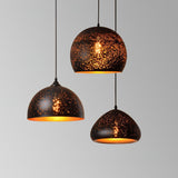 Industrial Hollow Metal Pendant Lamp Vintage Gold Inner Cage Ceiling Hanging Light Fixture