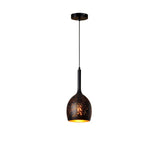 Industrial Hollow Metal Pendant Lamp Vintage Gold Inner Cage Ceiling Hanging Light Fixture