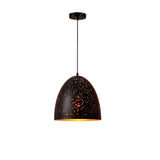 Industrial Hollow Metal Pendant Lamp Vintage Gold Inner Cage Ceiling Hanging Light Fixture