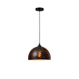 Industrial Hollow Metal Pendant Lamp Vintage Gold Inner Cage Ceiling Hanging Light Fixture