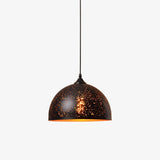Industrial Hollow Metal Pendant Lamp Vintage Gold Inner Cage Ceiling Hanging Light Fixture