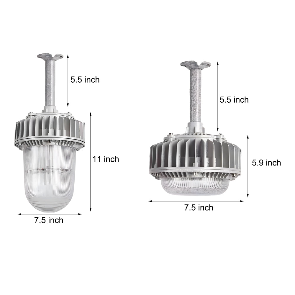 Industrial LED Explosion Proof Pendant Light for Hazardous Areas and Gas Stations 50W 100W Gray