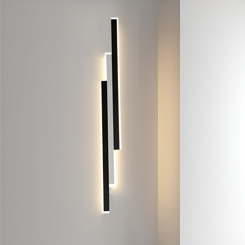 Industrial LED Linear Outdoor Wall Light 3 Bar Rectangle Sconce for Patio Porch and Garage