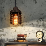 Industrial Metal Cage Pendant Light Retro Rustic Hanging Lamp for Kitchen Island and Dining Room