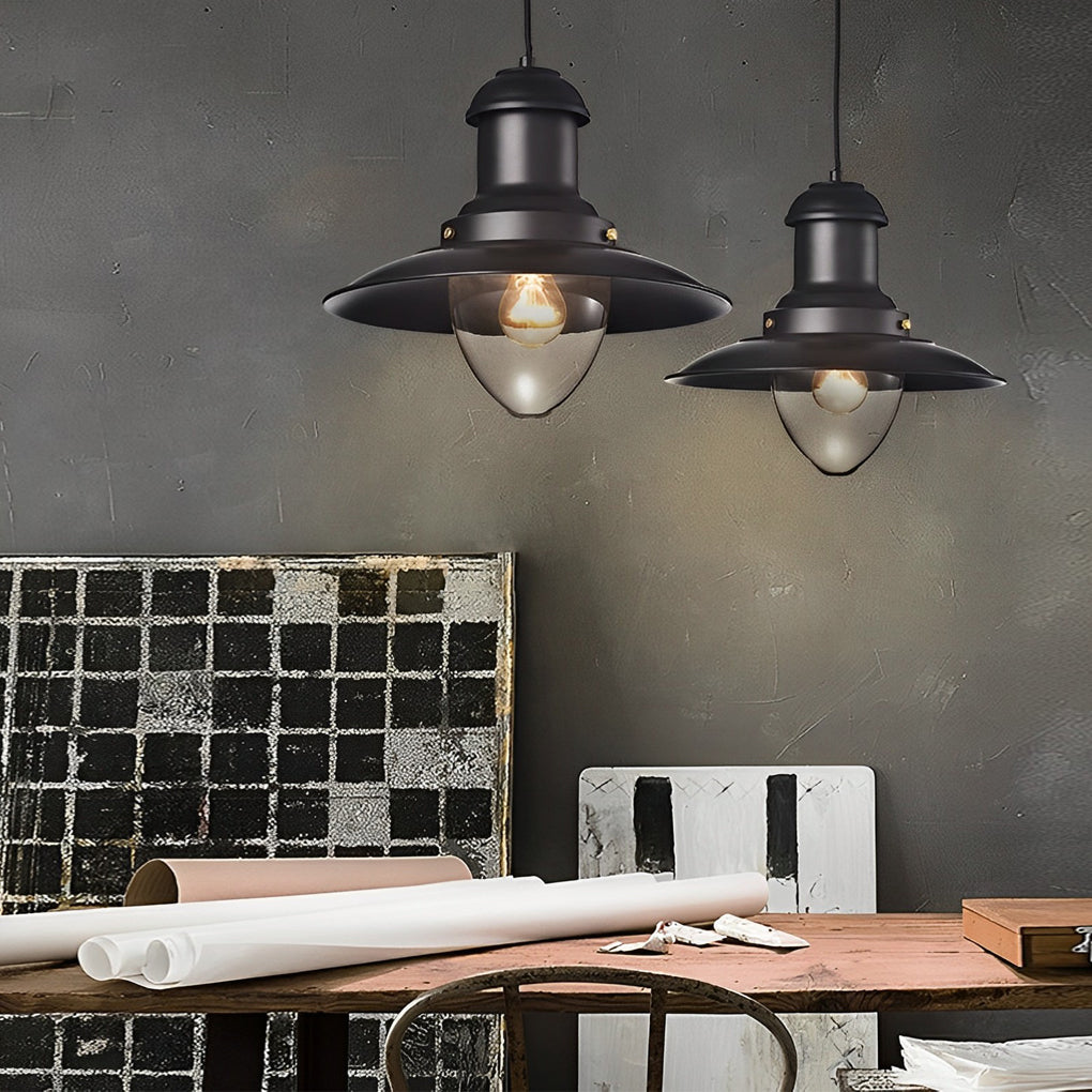 Industrial Metal Dome Pendant Light Retro Farmhouse Hanging Lamp for Kitchen Island