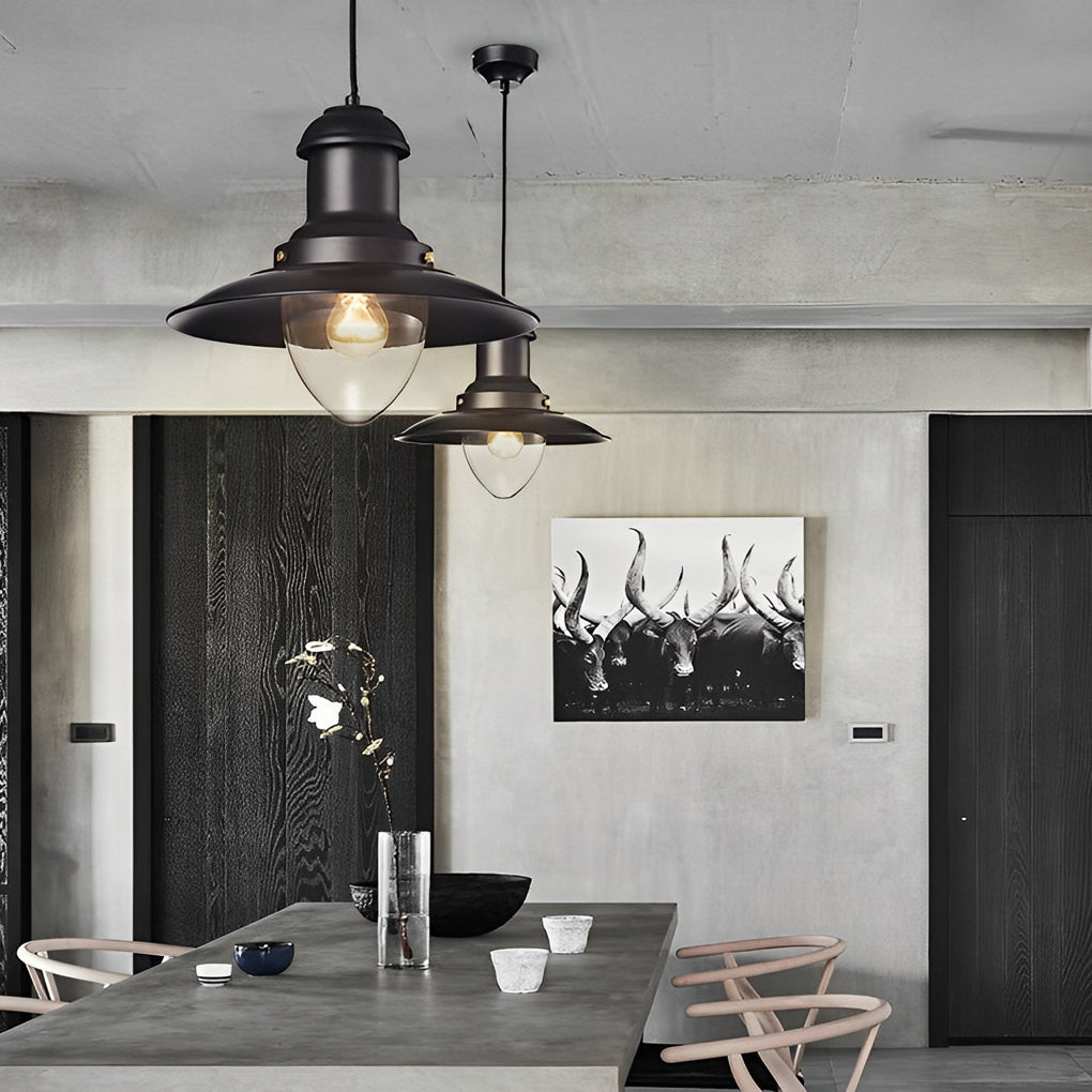 Industrial Metal Dome Pendant Light Retro Farmhouse Hanging Lamp for Kitchen Island