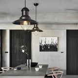 Industrial Metal Dome Pendant Light Retro Farmhouse Hanging Lamp for Kitchen Island