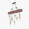Industrial Rustic Wood Beam 10 Light Island Pendant Light for Farmhouse Kitchen
