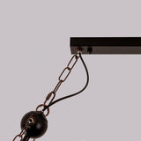 Industrial Rustic Wood Beam 10 Light Island Pendant Light for Farmhouse Kitchen