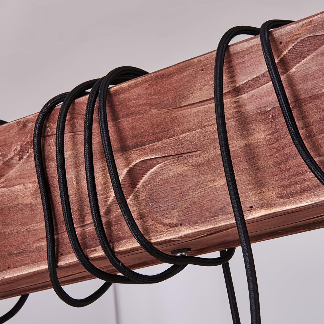 Industrial Rustic Wood Beam 10 Light Island Pendant Light for Farmhouse Kitchen