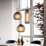 Industrial Semi Globe Glass Pendant Light Electroplated Metal LED Hanging Ceiling Lamp for Kitchen