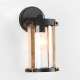 Industrial Style Outdoor Wall Light Black Waterproof Exterior Glass Sconce for Porch and Garden